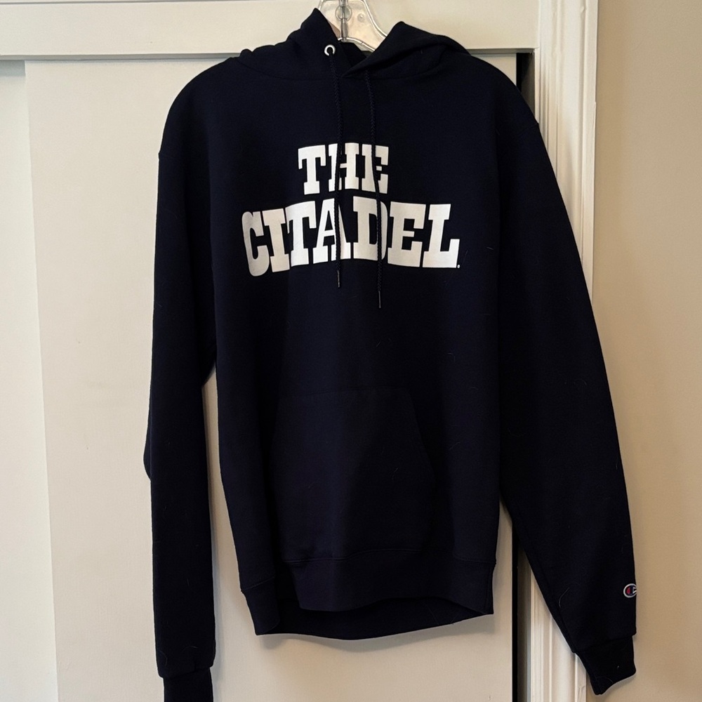 Champion Navy 'THE CITADEL' Pullover Hoodie with White Lettering